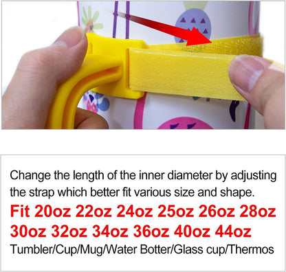 11 Colors Anti-Slip Adjustable Tumbler Cup Handle Fit 20 Oz to 44 Oz of YETI, RTIC, Ozark Trail, Simple Modern, SIC, SUNWILL, Tervis and More Brand Travel Tumbler Cup Mug NO Brand Limitid Black