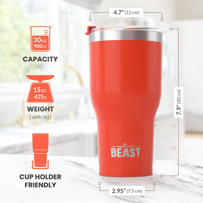 Beast 10 oz Tumbler Stainless Steel Vacuum Insulated Coffee Ice Cup Double Wall Travel Flask (Arctic White)