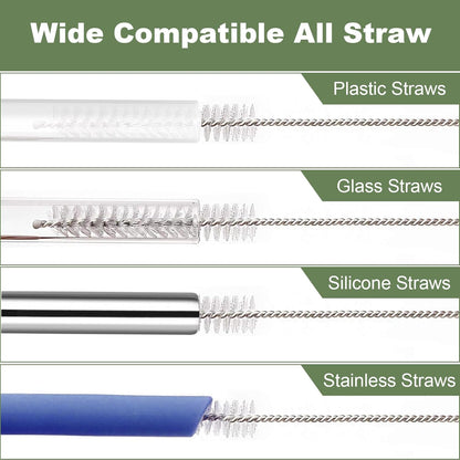 Straw Cleaner Brush for Stanley, 10Pcs Reusable Extra Long Straws Cleaning Brush for 14oz 20oz 30oz 40oz Stanley Mug, Cleaning Brushs for All Plastic, Glass, Stainless and Silicone Straw