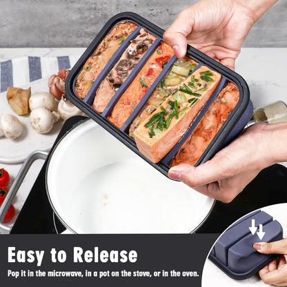 Webake Water Bottle Ice Cube Tray with Silicone Lids, 2 Pcs Long Ice Stick Molds - Stackable & Space-Saving, Perfect for Highball Drinks, Cocktail Parties & Sports Bottles