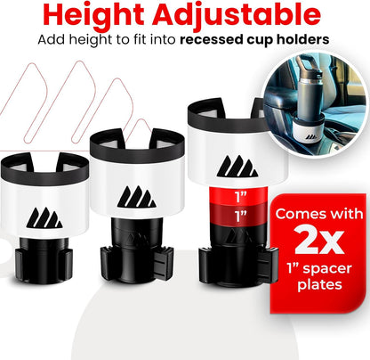 [Upgraded] Integral Ultimate Car Cup Holder Expander - Adjustable Base - Organizer & Expander for Vehicles - Compatible with Mugs, Yeti 14/24/36/46oz, Rambler, Hydro Flasks 32/40oz, 3.4"-4.0" Bottles