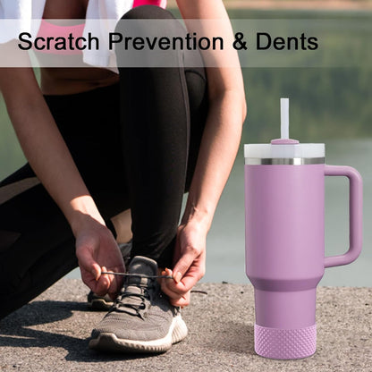 WUQID Water Bottle Boot, Diamond Silicone Boot Compatible with Stanleyy Tumbler 20-40oz & Hydroo Flask Bottle 12oz-24oz, Reduces Dents Sleeve Cover for More Bottles/Tumblers Bottom of 2.83-2.95in