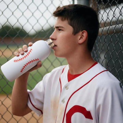 6 Pcs Softball Team Gifts Water Bottles Bulk 17 oz Softball Party Favors Decorations Stainless Steel Sports Tumblers with Bow Vacuum Insulated Reusable Leakproof Bottles for Birthday Father