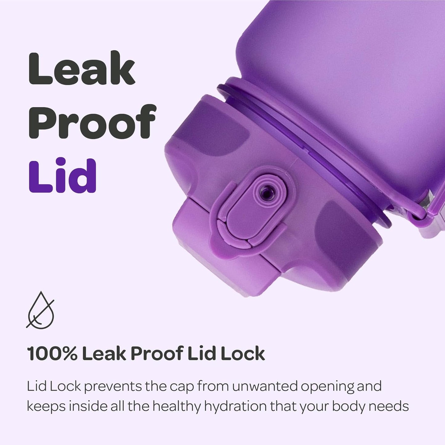 Hydracy Water Bottle with Time Marker -Large BPA Free Water Bottle & No Sweat Sleeve -Leak Proof Gym Bottle with Times to Drink - Ideal for Fitness Sports & Outdoors