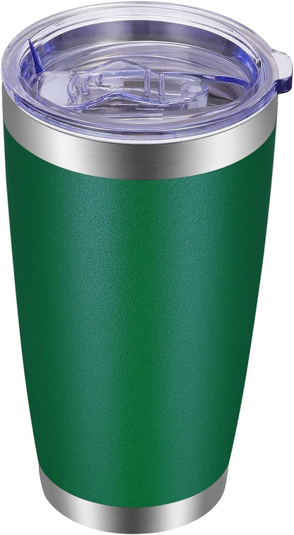 VEGOND 20oz Tumbler with Lid and Straw Stainless Steel Tumbler Cup Bulk Vacuum Insulated Double Wall Travel Coffee Mug Powder Coated Coffee Cup, Black, 12 Pack