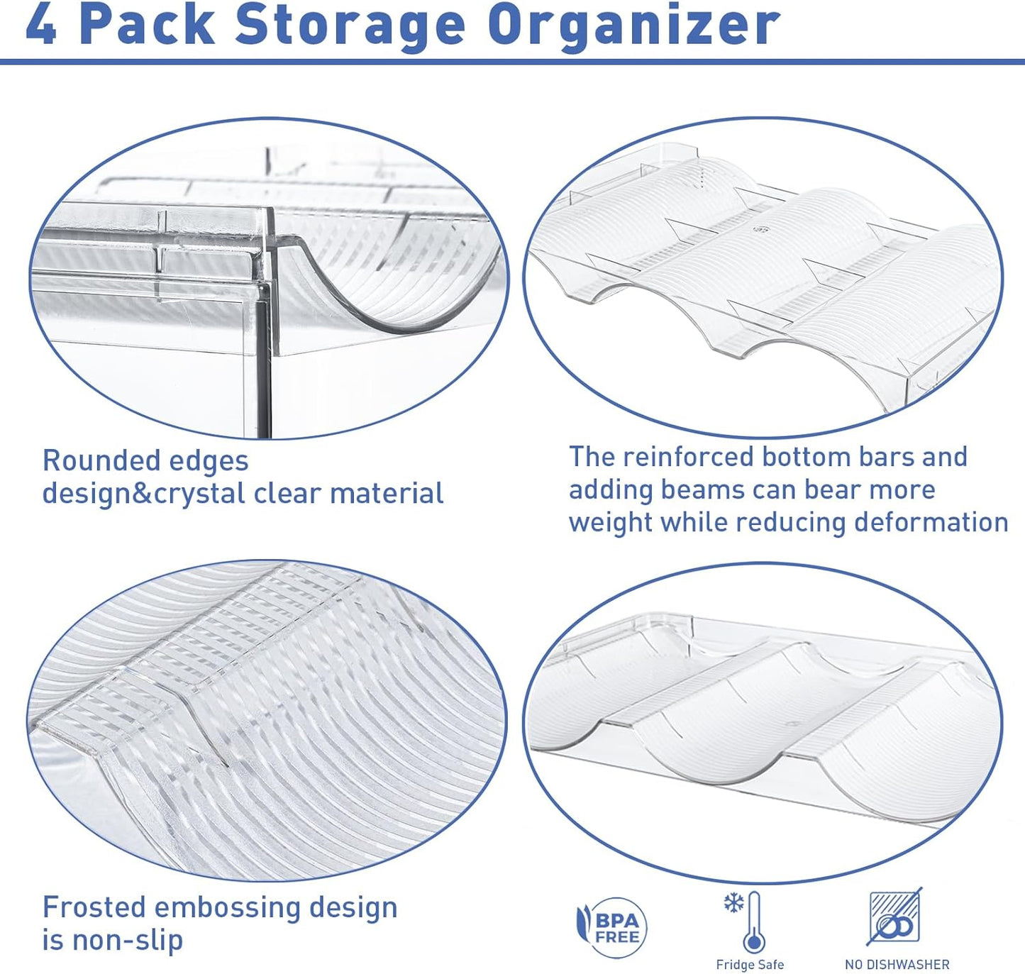 Stackable Water Bottle Organizer for Cabinet, Plastic Bottle Holder Designed for Starbucks Studded Tumblers up to 40oz, Plastic Cup Holder&Wine Rack for Pantry,Cupboard- 2 Layers Hold 6 Bottles