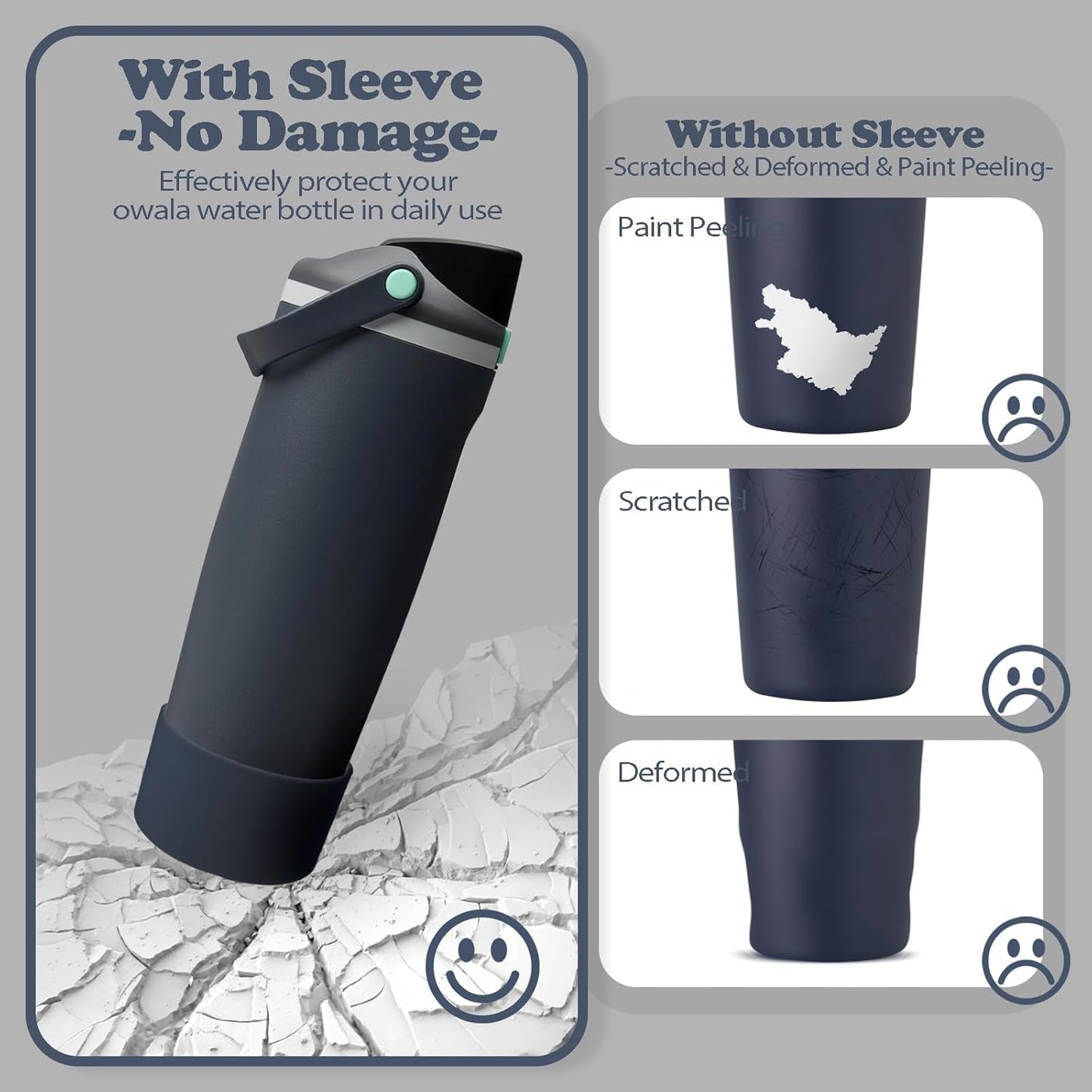 2PCS Silicone Boots for Owala 30oz & 40oz FreeSip Sway Bottles & Tumblers – Non-Slip, Scratch-Resistant, Stability Enhancer for Owala Accessories (Eucalyptus Green) - Colors B