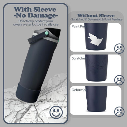 2PCS Silicone Boots for Owala 30oz & 40oz FreeSip Sway Bottles & Tumblers – Non-Slip, Scratch-Resistant, Stability Enhancer for Owala Accessories (Eucalyptus Green) - Colors B