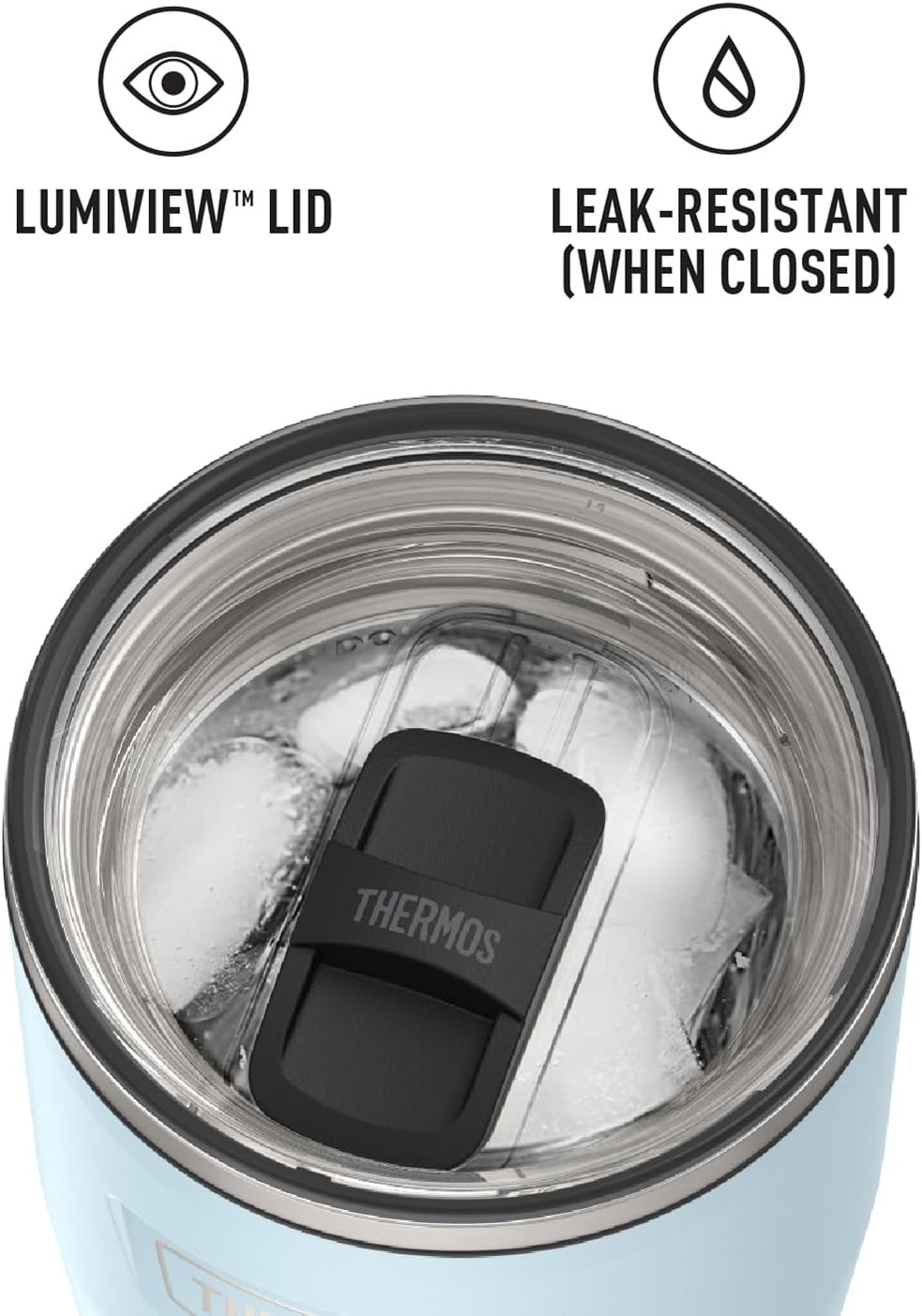 THERMOS ICON SERIES, Stainless Steel Tumbler with Slide Lock, 18 Ounce, Mystic Navy