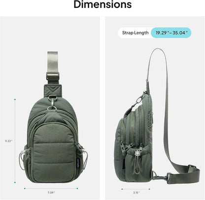 TOPEAST Sling Bag for Women, Anti-Theft Crossbody Bag with RFID Blocking & Water Bottle Holder for Travel, Water-resistant