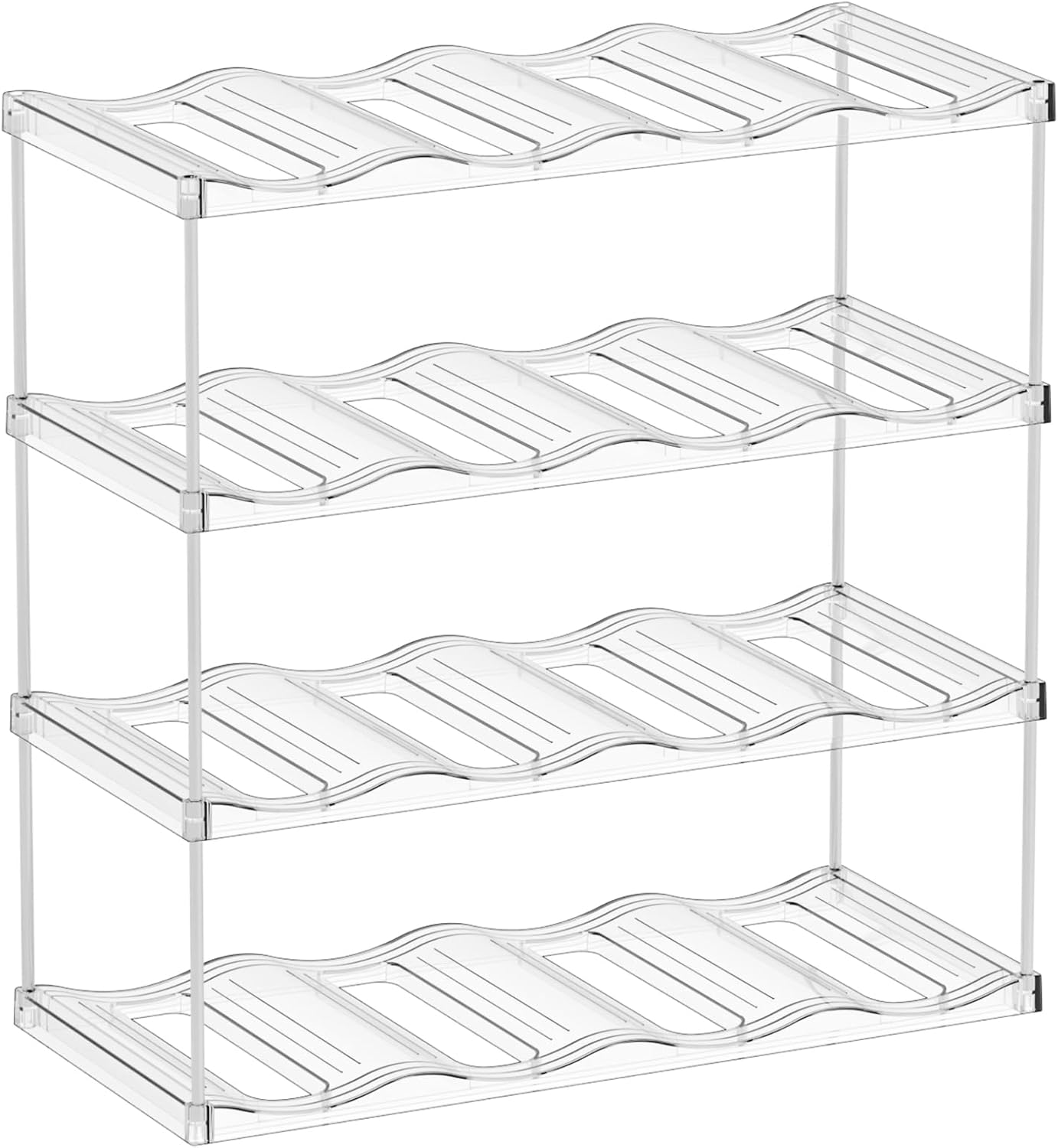 Yieach Larger Compartments Stackable Water Bottle Organizer for 40 oz Stanley Cup Holder,Yeti and Other Tumbler Organizer,3 Tier Wine Rack and Waterbottle Storage Rack for Kitchen Cabinets,Countertop