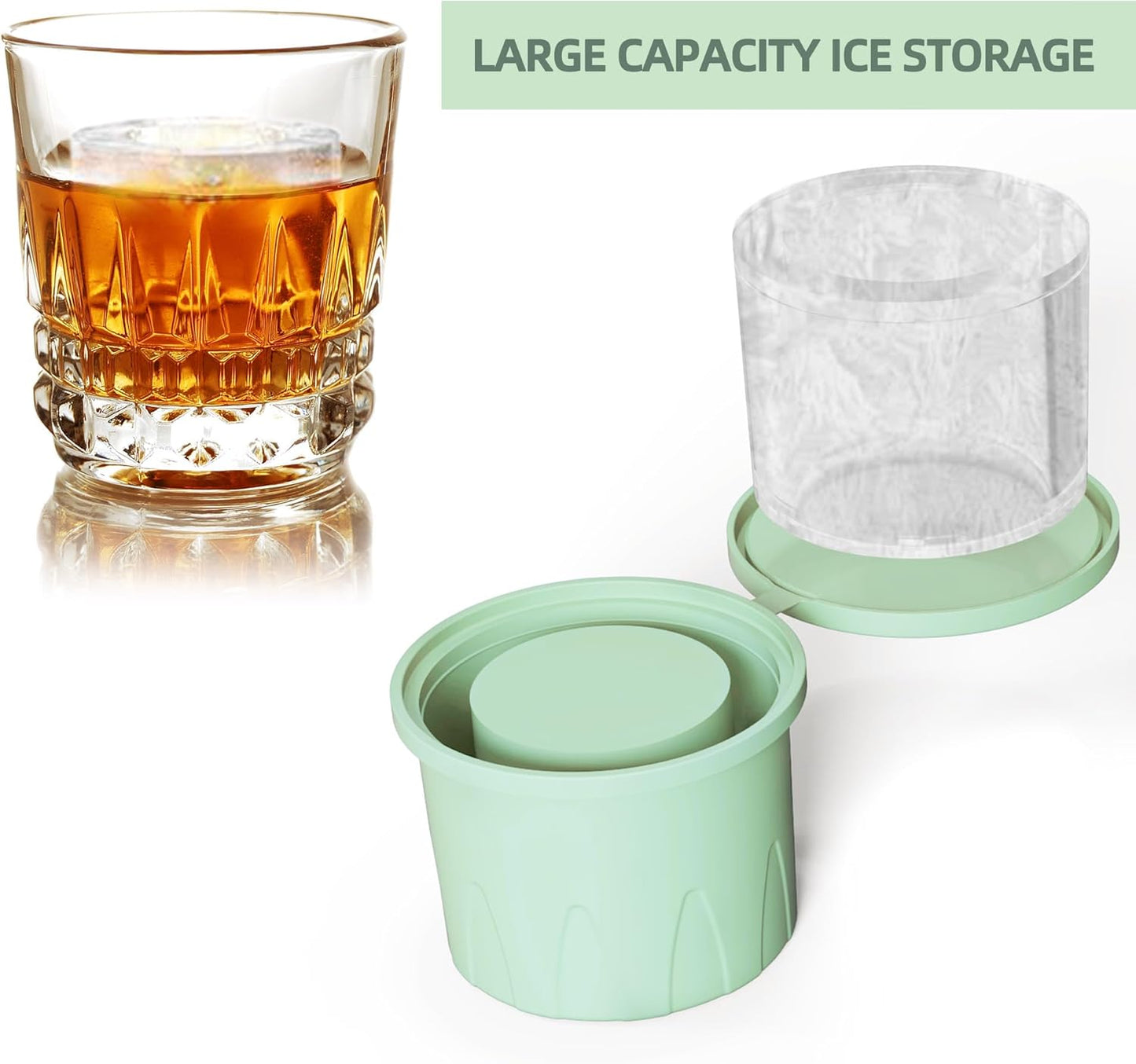 AIMI Ice Cube Tray for Stanley Cup 3 Pack, Flexible, BPA-Free, Space-Saving Design, Easy Release Compatible with 30-40 oz Tumbler Cup Specialty Tools Ice Cube Molds, Green