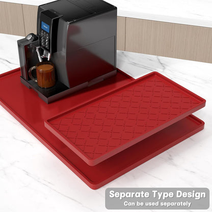 Rnivvi Silicone Coffee Mat, 16" x 24" Waterproof Raised Edge Coffee Bar Mats for Espresso Machine Station Accessories, Heat Resistant Detachable Dish Drying Pad for Kitchen Counter, Dish Rack, Green