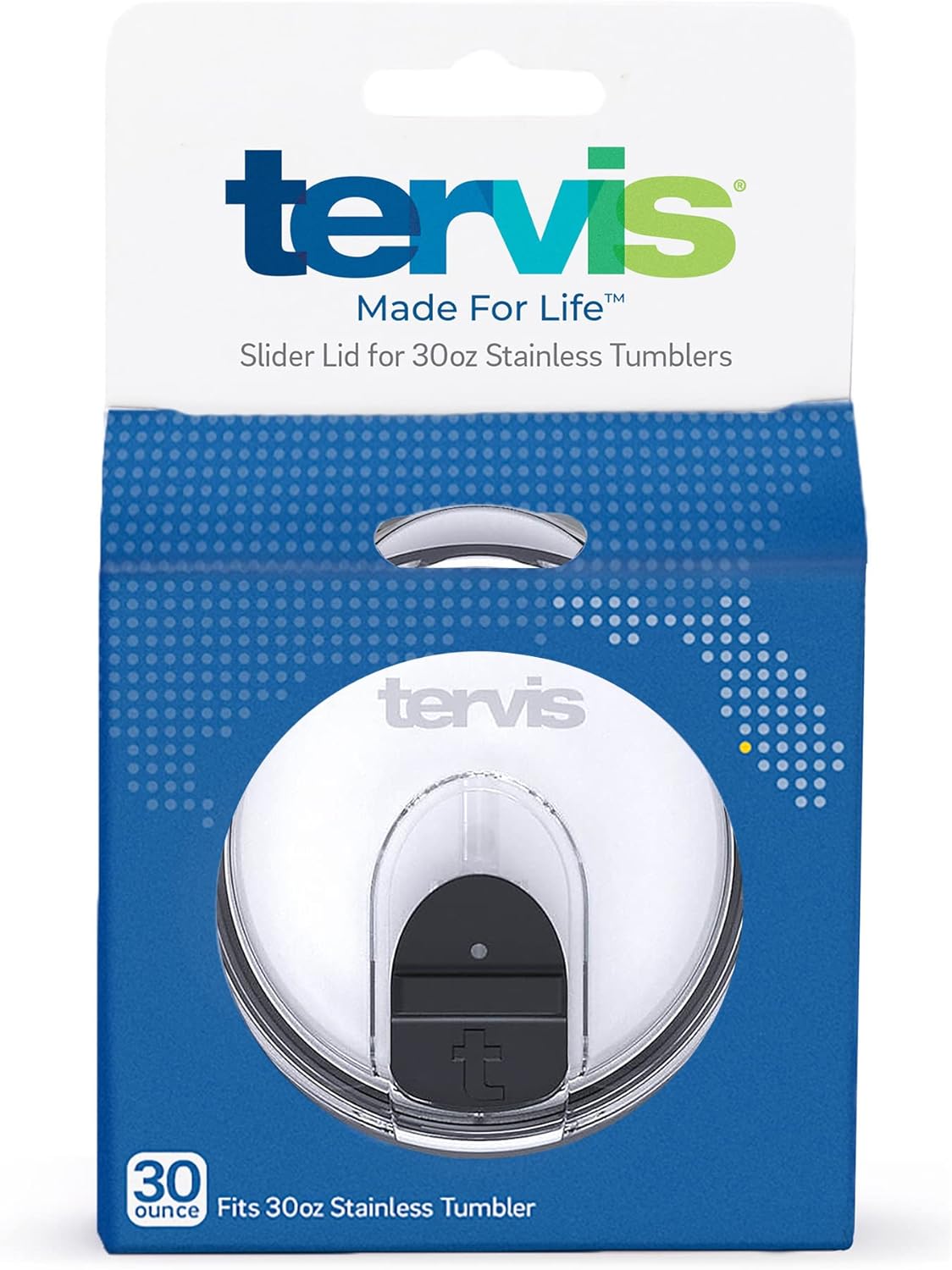 Tervis Slider Lid Made in USA Double Walled Insulated Tumbler Travel Cup Keeps Drinks Cold & Hot, Fits 12 & 20oz Stainless Steel, Clear