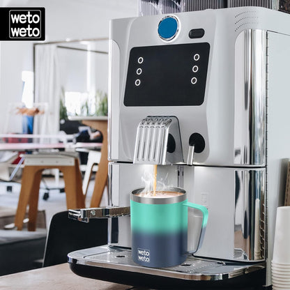WETOWETO 14 oz Coffee Mug, Vacuum Insulated Camping Mug with Lid, Double Wall Stainless Steel Travel Tumbler Cup, Thermal Coffee Mug, Powder Coated Navy Blue
