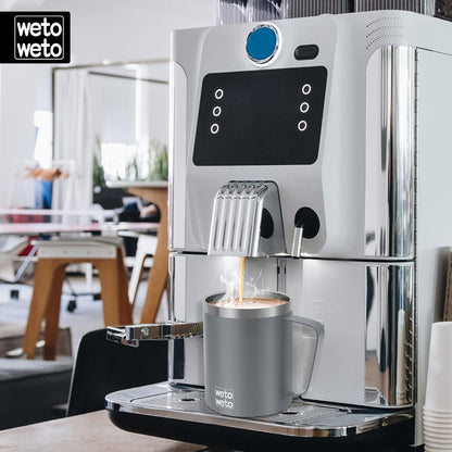 WETOWETO 14 oz Coffee Mug, Vacuum Insulated Camping Mug with Lid, Double Wall Stainless Steel Travel Tumbler Cup, Thermal Coffee Mug, Powder Coated Navy Blue