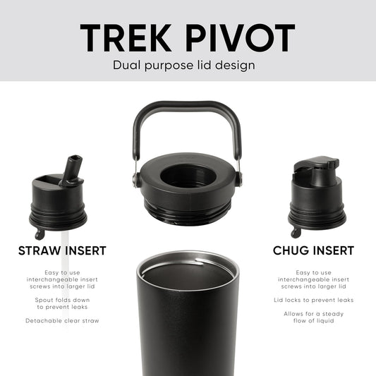 Simple Modern Trek Pivot | 40oz Flip Straw Tumbler with Handle | Water Bottle & Boot | Interchangeable Straw & Chug Lids | Insulated Stainless Steel Jug | Gym Sports Outdoors | Forest - Colors A