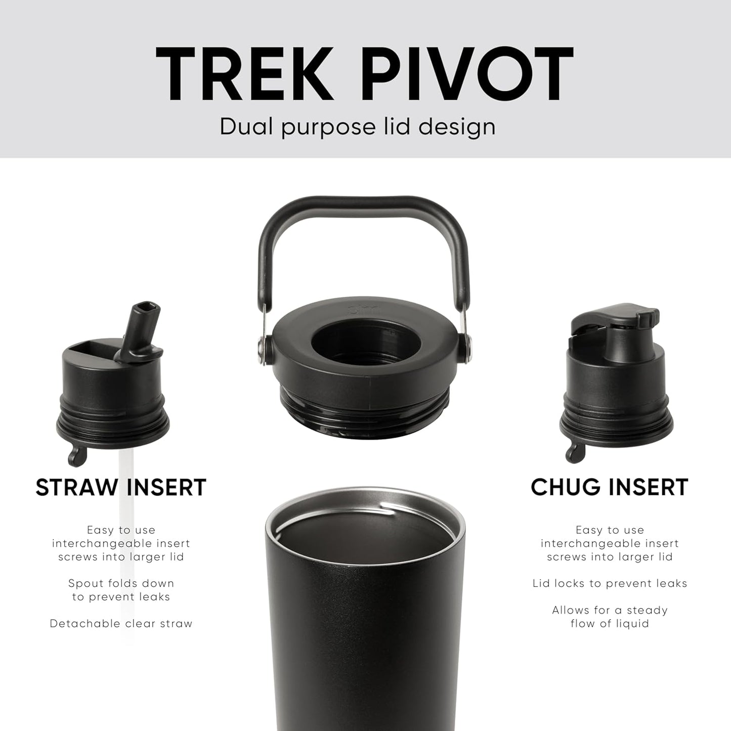 Simple Modern Trek Pivot | 40oz Flip Straw Tumbler with Handle | Water Bottle & Boot | Interchangeable Straw & Chug Lids | Insulated Stainless Steel Jug | Gym Sports Outdoors | Forest - Colors B