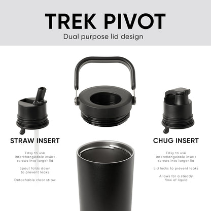 Simple Modern Trek Pivot | 40oz Flip Straw Tumbler with Handle | Water Bottle & Boot | Interchangeable Straw & Chug Lids | Insulated Stainless Steel Jug | Gym Sports Outdoors | Forest - Colors B