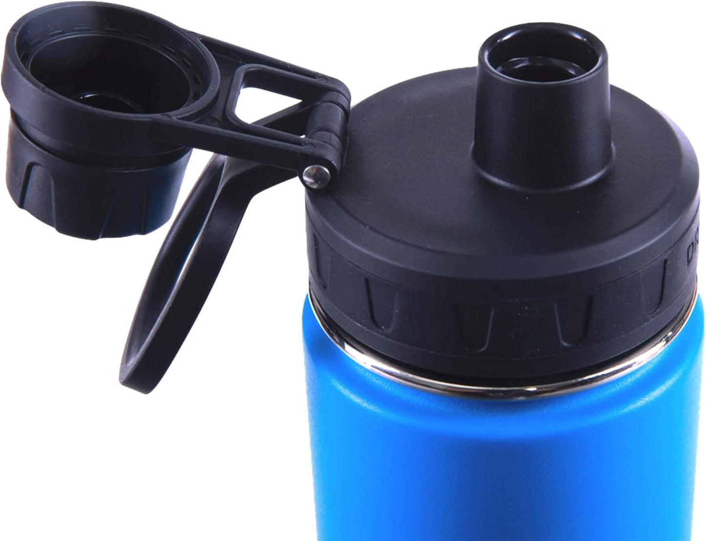 Drinco Stainless Steel Water Bottle Spout Lid Vacuum Insulated Double Wall Water Bottle Wide Mouth (40oz 32oz 22oz 18oz 14oz) Leak Proof Keep Cold Sport Camping Hiking (22 oz, 22oz Black)
