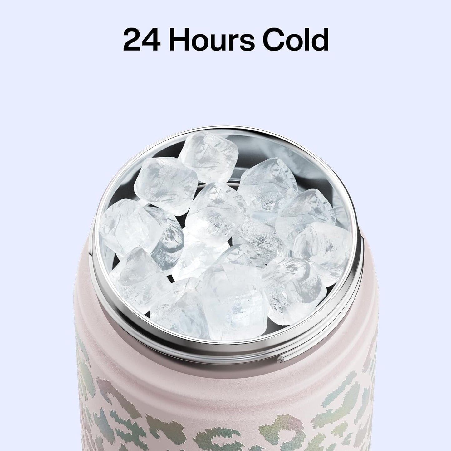 ENCOOL Insulated Water Bottle with Straw Stainless Steel Water Bottle, Leak-Proof, BPA-Free, Double Wall Vacuum Keeps Cold for 24 Hours for Sports, Travel, School (26 oz, Cotton Candy) - Colors C