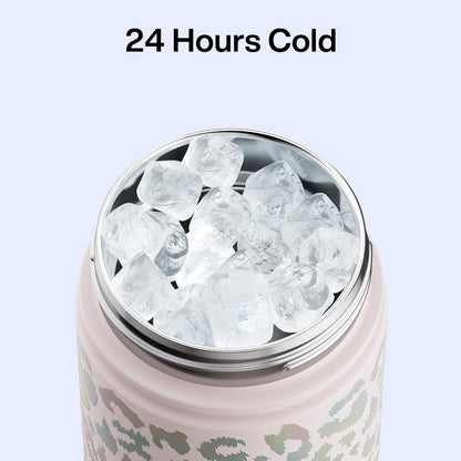ENCOOL Insulated Water Bottle with Straw Stainless Steel Water Bottle, Leak-Proof, BPA-Free, Double Wall Vacuum Keeps Cold for 24 Hours for Sports, Travel, School (26 oz, Cotton Candy) - Colors C