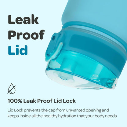 Hydracy Water Bottle with Time Marker -Large BPA Free Water Bottle & No Sweat Sleeve -Leak Proof Gym Bottle with Times to Drink - Ideal for Fitness Sports & Outdoors