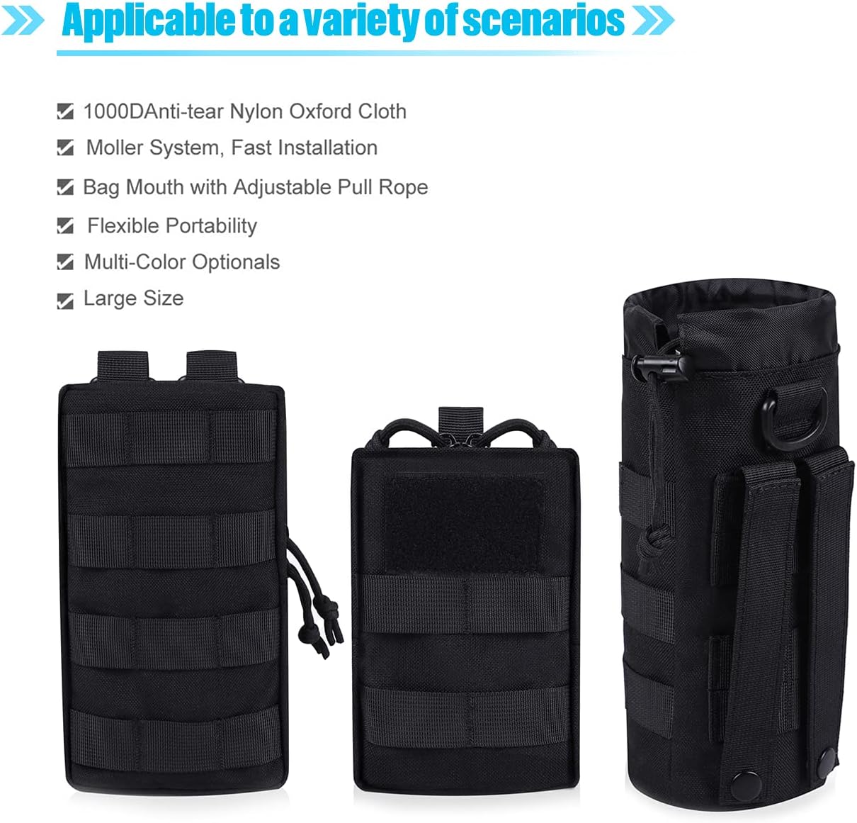 Molle Water Bottle Holder, Water Molle Attachments, Molle Water Bottle Pouch, Tactical Backpack Attachment Pouches