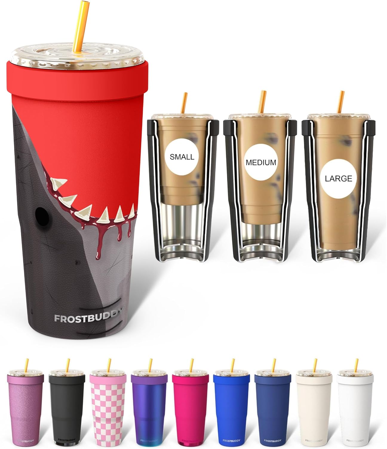 Frost Buddy Togo Buddy | 30 oz Stainless Steel Vacuum Insulated Tumbler | To Go Coffee Cup – Iced Coffee Cups, Iced Coffee Sleeve, Travel Mug, Thermal Cup for Hot & Cold Drinks, Dunkin Cup (Pencil) - Colors B
