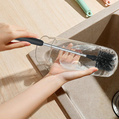 Long Bottle Brush, 17 in Bendable Cleaner Brushes for Cleaning Neck Beer Bottles, Wine, Baby Bottles, Water Bottles, Tumblers, Flask, Bird Feeder, Vase, Pipes and Brewing Supplies Black/1Pack