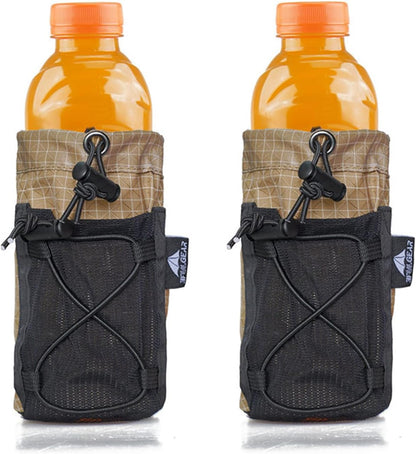 3F UL Gear Water Bottle Sleeve for Backpack Shoulder Straps, Bottle Pouch Accessories, Adjustable Molle Water Bottle Bag for Camping Travel Fishing Outdoor Activities(Grey)