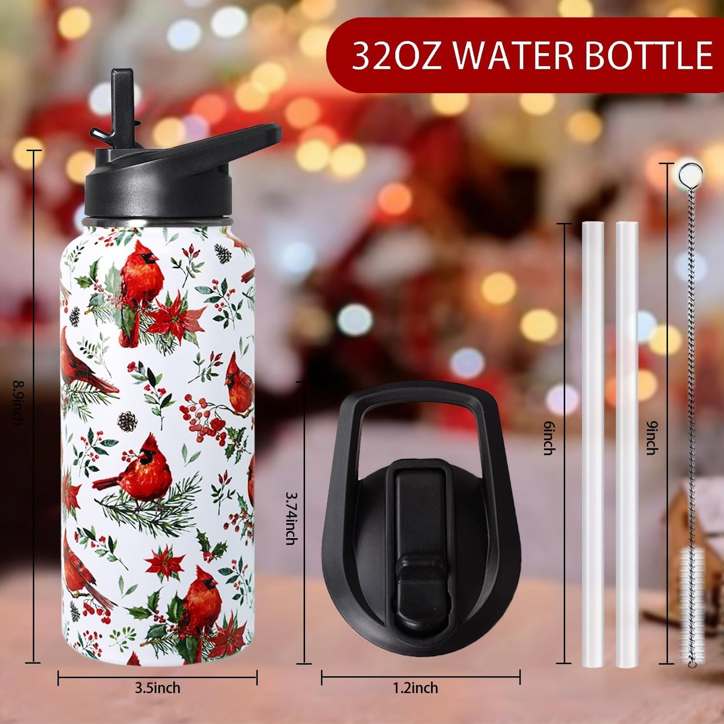 32 oz Pickleball Insulated Water Bottle with Straw - Pickleball Gym Hiking Sports Coffee Mug | Perfect Pickleball Gifts for Women, Pickleball Decor Accessories