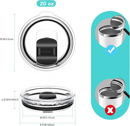 30 oz Tumbler Lid, Replacement Lids Compatible for YETI 30/32 oz Tumbler, 14 oz Mug and 35 oz Straw Mug, 2 Pack Travel Spill Proof Cup Lids Covers with Magnetic Slider Switch, BPA Free