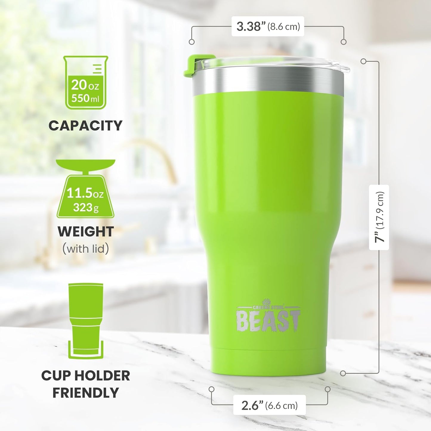 Beast 10 oz Tumbler Stainless Steel Vacuum Insulated Coffee Ice Cup Double Wall Travel Flask (Arctic White)