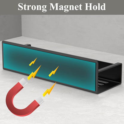 HuggieGems Magnetic Water Bottle Holder for Refrigerator, Cup Holder Organizer for Stanley and Tumbler for Kitchen, 4 Pack, Black