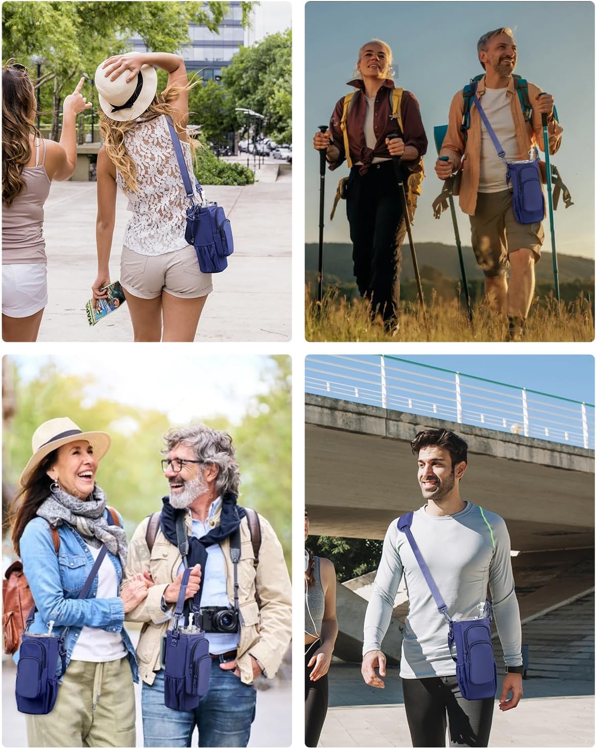 sportsnew Water Bottle Carrier Bag with Phone Pocket for 30oz 40oz Tumbler with Handle Accessories Insulated Water Bottle Holder Pouch with Strap Crossbody with Straw Cover