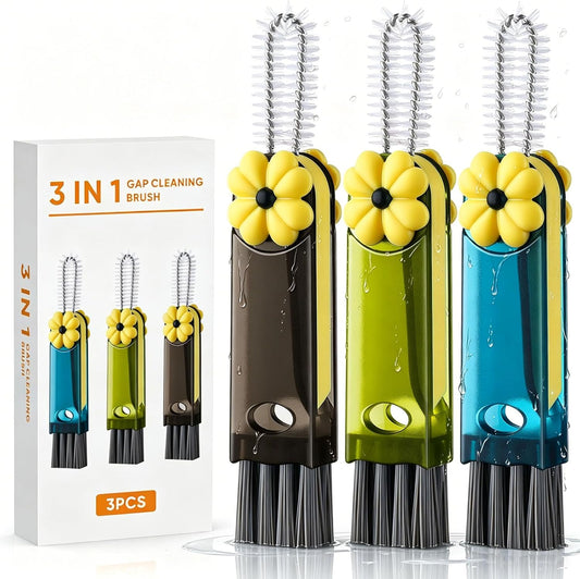 3 in 1 Cup Lid Cleaning Brush - Upgraded Version Cup Lid Brush with Packaging Box, Suitable for All Types of Cups, Bottle Gaps, Portable Travel and Home Kitchen Multifunctional Cleaning Set (3pcs)