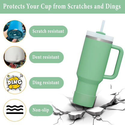 KTKUDY 2-Pack Silicone Boot for Stanley Tumbler 40 30 20 oz & Intended for Hydro Flask 12-24 oz - Cup Boot fit Select Yeti, Simple Modern, Owala Water Bottle - Bottom Cover Accessories Fit Stanley Cup