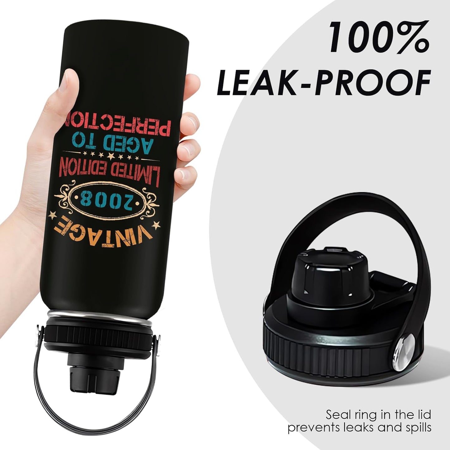 Pickleball Water Bottle 32oz | Insulated Stainless Steel Travel Tumbler with Lid Leak-Proof Keep Hot or Cold, BPA-Free |Dink Responsibly Gifts for Pickleball Lovers