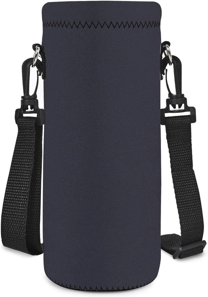 Neoprene 500ML/750ML/1000ML Water Bottle Bag Carrier, Portable Insulated Bottle Sling Holder Case Pouch with Adjustable Shoulder Strap for Men Women Walking Hiking Running
