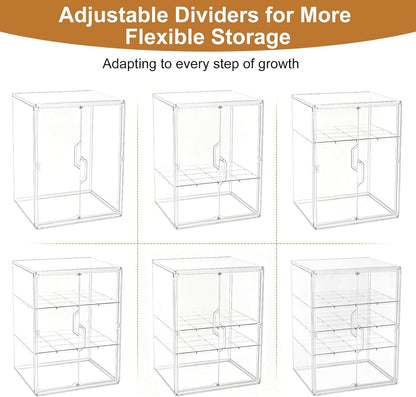 ERTIUANIO Baby Bottle Organizer – 3 Tier Bottle Storage Organizer Baby for Nipples, Pump Parts, Food Jars – Clear Acrylic Bottle Station Organizer for Countertop and Kitchen, Gifts for New Mom