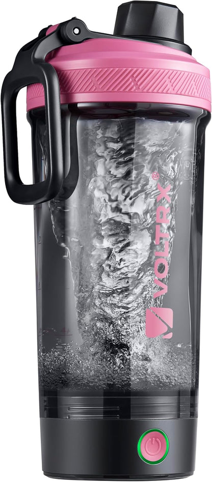 VOLTRX Electric Protein Shaker Bottle - USB Rechargeable Mixer Cup for Shakes and Meal Replacements, BPA-Free Tritan, 20oz