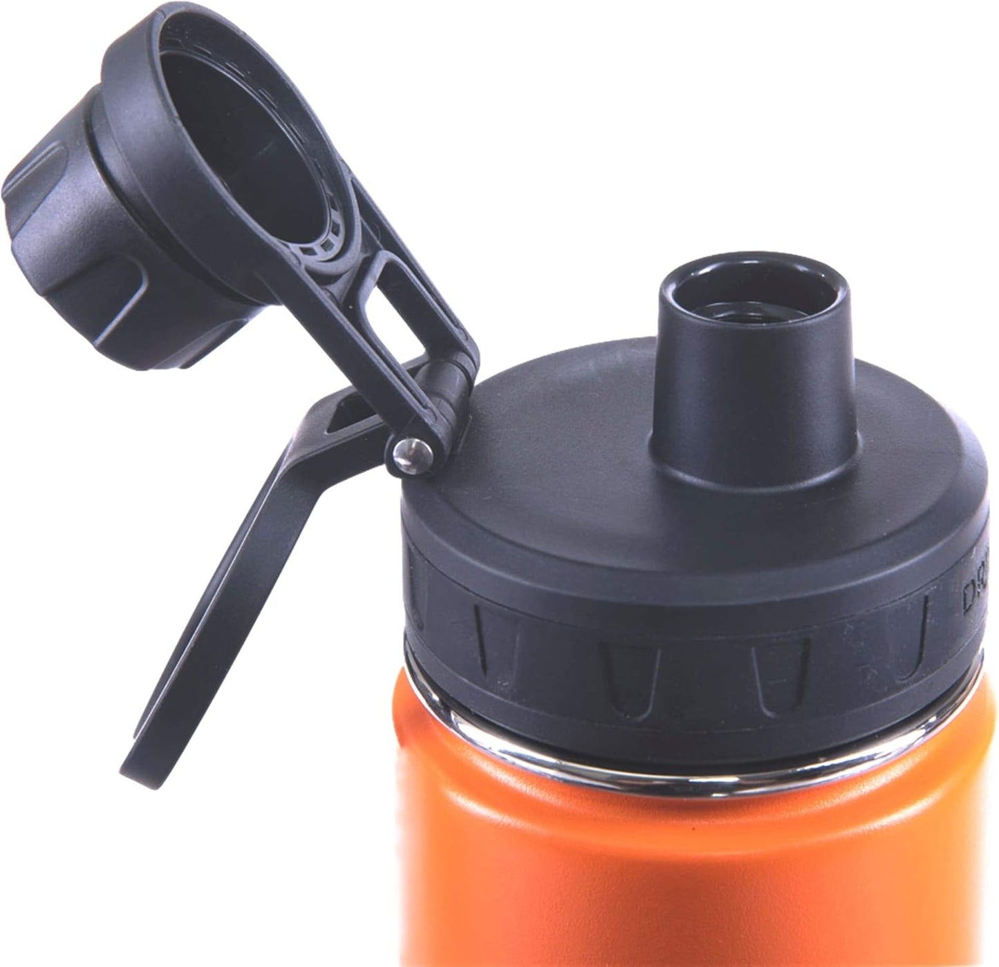 Drinco Stainless Steel Water Bottle Spout Lid Vacuum Insulated Double Wall Water Bottle Wide Mouth (40oz 32oz 22oz 18oz 14oz) Leak Proof Keep Cold Sport Camping Hiking (22 oz, 22oz Black)
