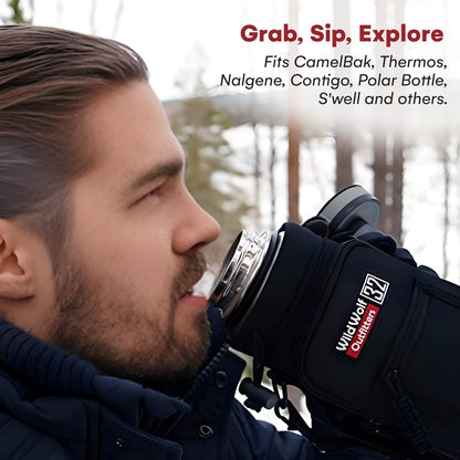 Wild Wolf Outfitters - #1 Best Water Bottle Holder for 32 oz Bottles - Carry, Protect and Insulate Your Flask with This Military Grade Carrier w/ 2 Pockets and an Adjustable Padded Shoulder Strap.