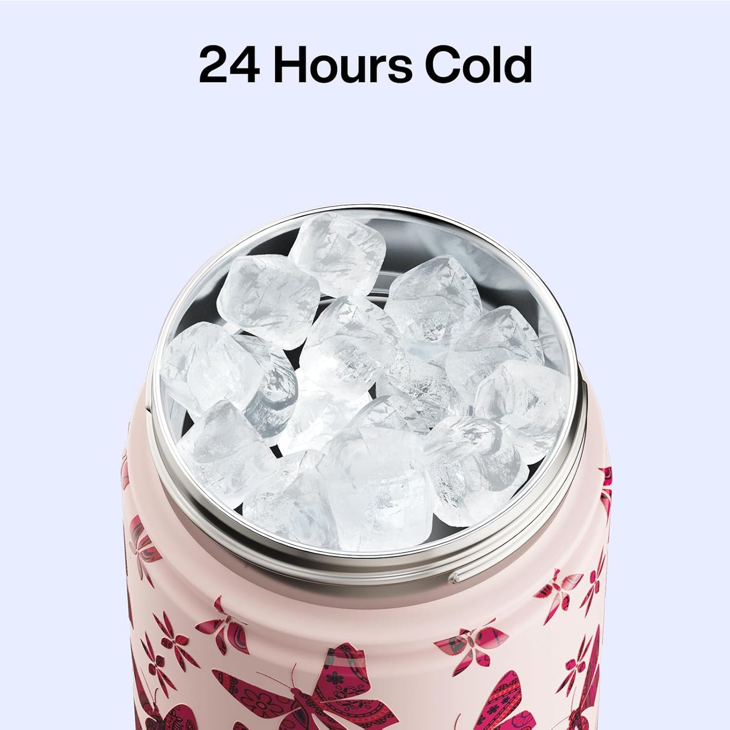 ENCOOL Insulated Water Bottle with Straw Stainless Steel Water Bottle, Leak-Proof, BPA-Free, Double Wall Vacuum Keeps Cold for 24 Hours for Sports, Travel, School (26 oz, Cotton Candy) - Colors B