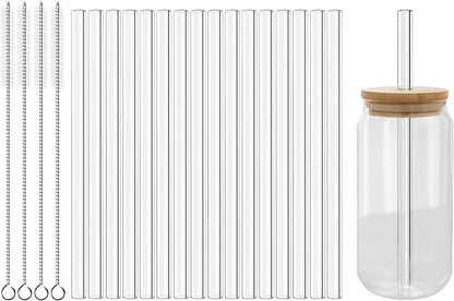 Lazycorner 16 Pcs Metal Straw Reusable 8.5" 10.5" 6mm Stainless Steel Straws for Tumblers 20oz-32oz, Rainbow Drinking Straws with Silicone Tips, 4 Straw Cleaner Brush, 1 Travel Case