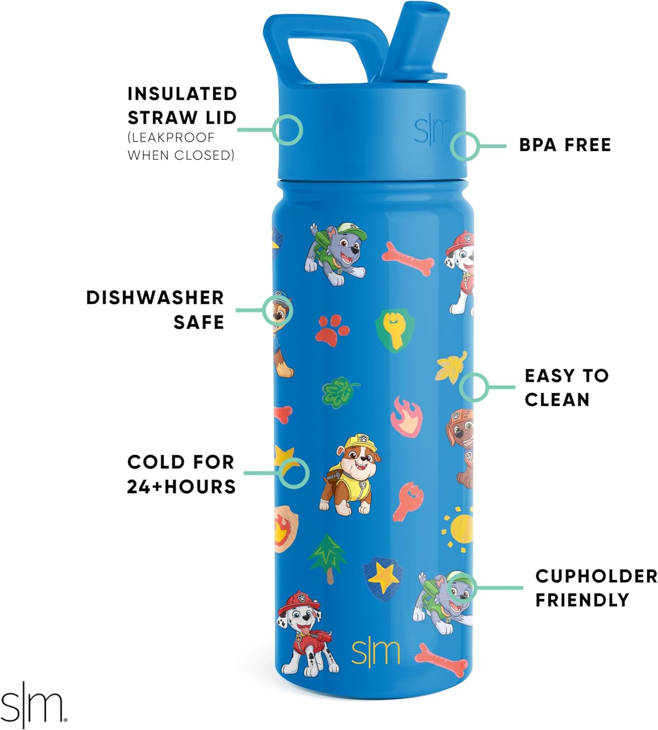 Simple Modern Kids Water Bottle with Straw Lid | 14oz Insulated Stainless Steel Kids Tumbler & Spill Proof Toddler Cup for School, Girls, Boys | Summit | Chloe Floral - Colors B