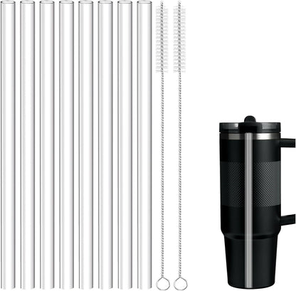 Replacement Straws Compatible with 40 oz Stanley Quencher ProTour Flip Straw Tumbler with Leakproof Lid-8 Transparent Straw with 2 Brushes
