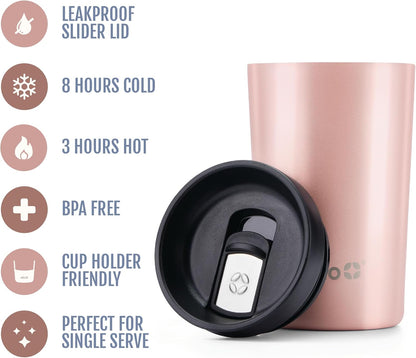 Ello Miri 16oz Vacuum Insulated Stainless Steel Travel Mug, Leak-Proof Slider Lid, Keeps Hot for 5 Hours, Perfect for Coffee or Tea, BPA-Free, Fits Most Cupholders, Holiday Gift, Speckle