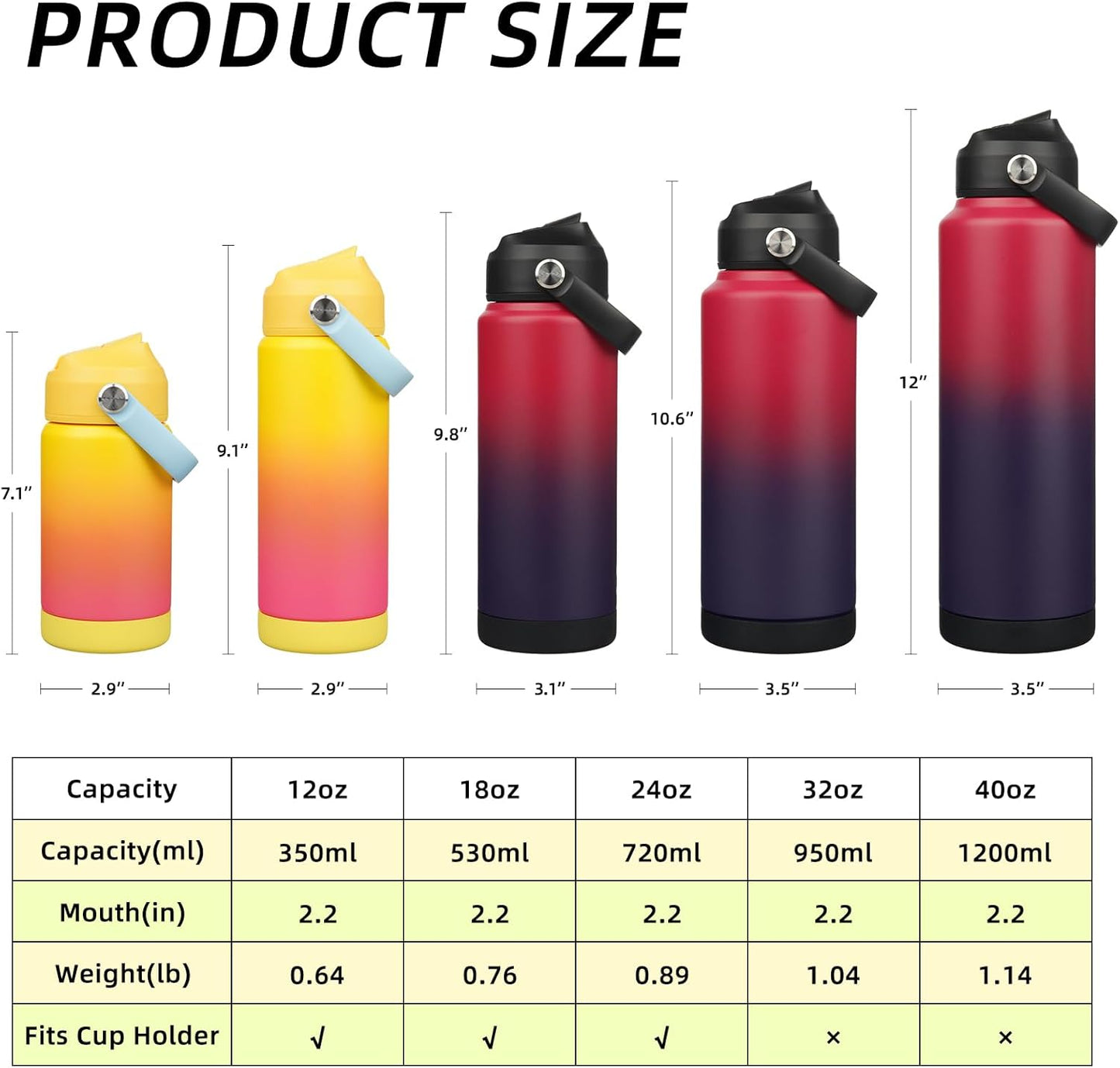 BJPKPK Insulated Water Bottle with Straw Lid, 18oz Thermo Water Bottles with Soft Nozzle, Flex Handle & Non-slip Boot, BPA Free Leak Proof Stainless Steel Metal Thermo, Tumblers, Cups,Sea Salt